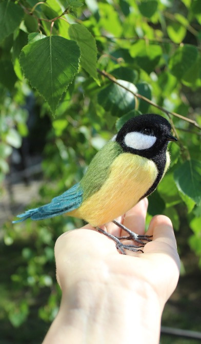 Синичка синя валяна іграшка хендмєйд синица валяная игрушка синиця Одеса - зображення 1